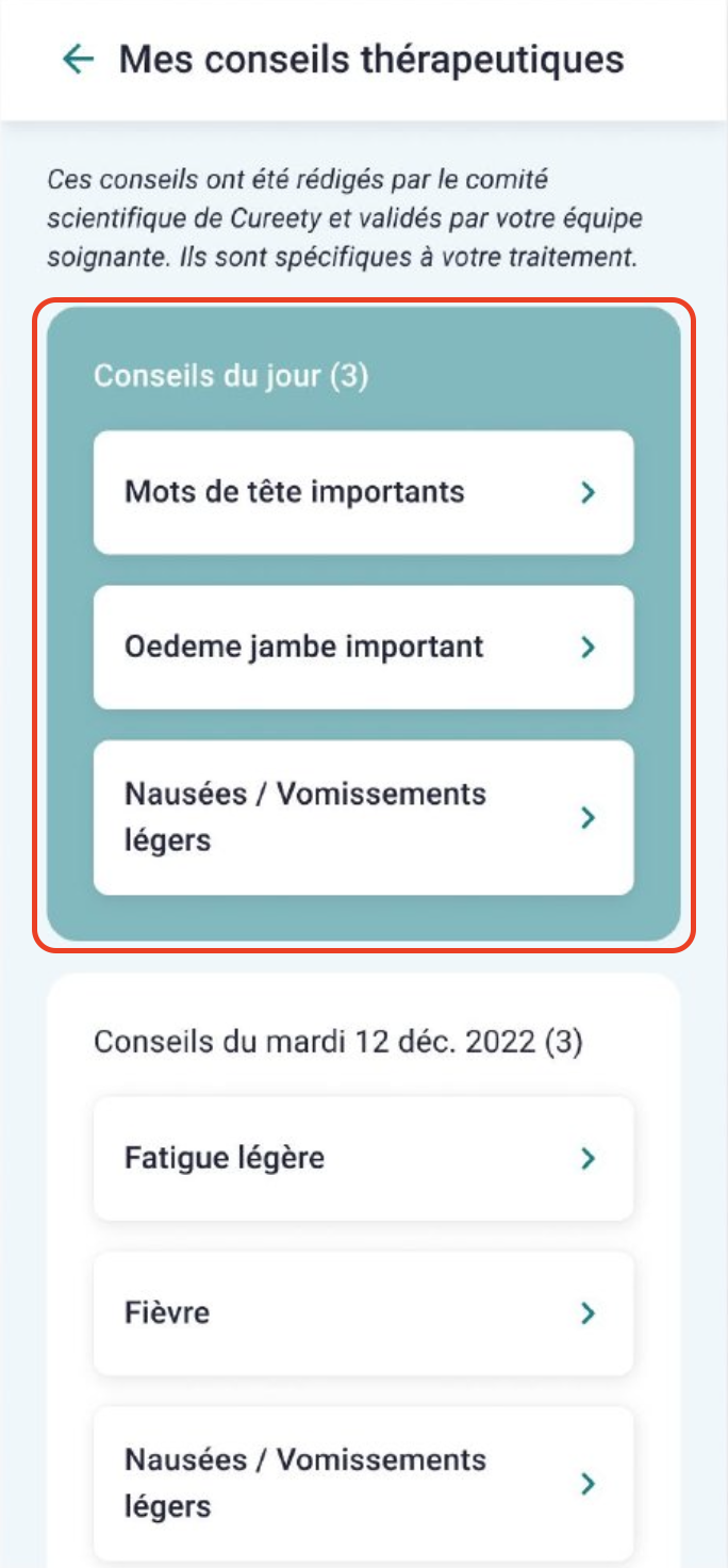 conseils thérapeutiques